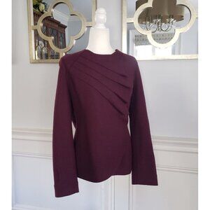 NWOT Beyond Threads Malbec Pleated Serena Peruvian Alpaca Wool Sweater Jacket LG